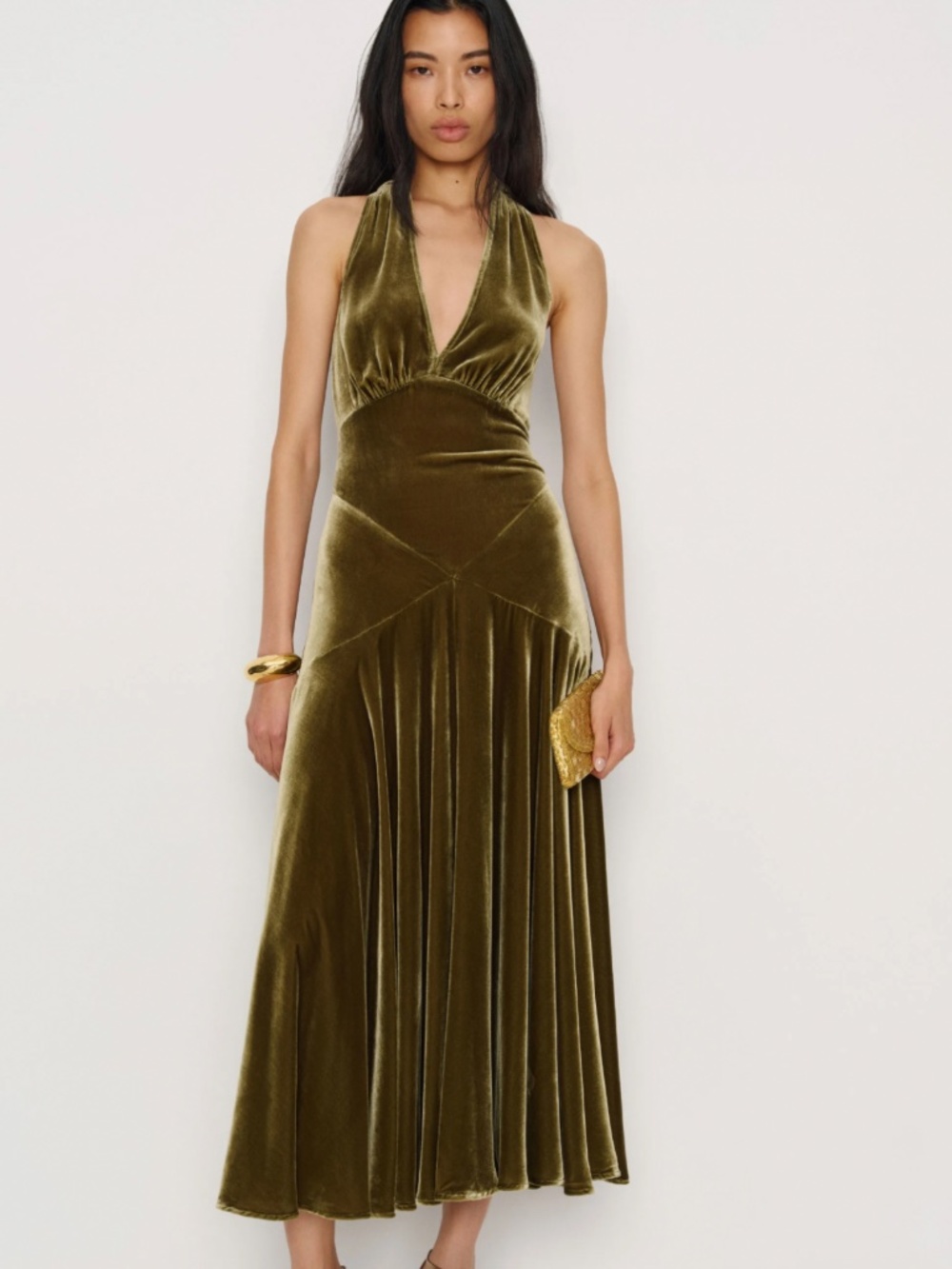 Reformation Briony Velvet Dress